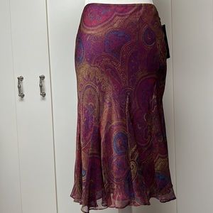 Lauren Ralph Lauren Purple Midi Skirt NWT
